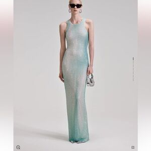 Worn once great condition self portrait green contour print rhinestone size US 4